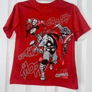 Boys Red Marvel comics cotton tee